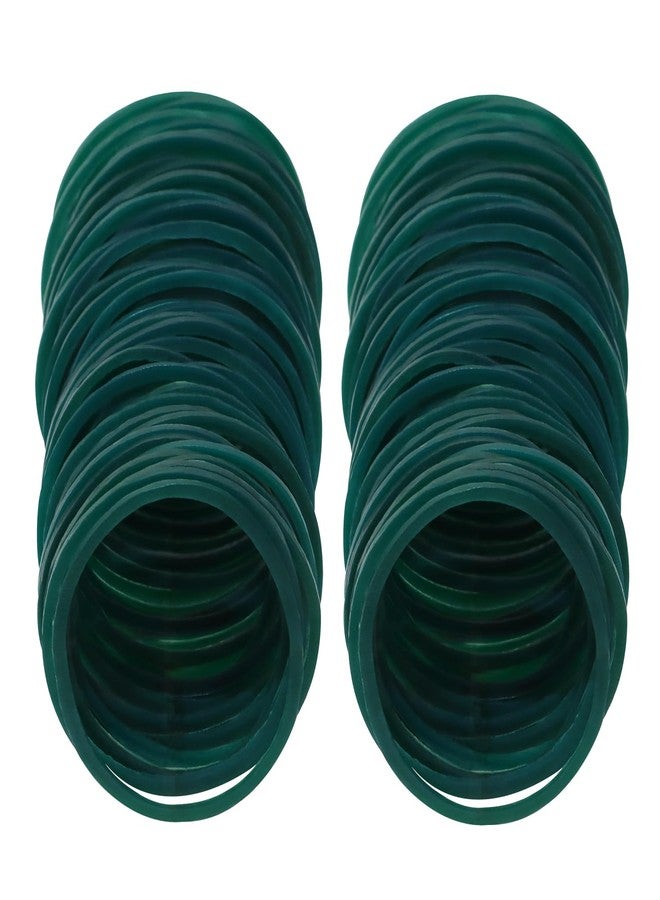 ONLYKXY Natural Rubber Bands,Soft Elastic Bands Hair Ties for Hair Braids Hair Rubber Ring (Dark Green Rubber Band 28mm 100pcs) - Image 1