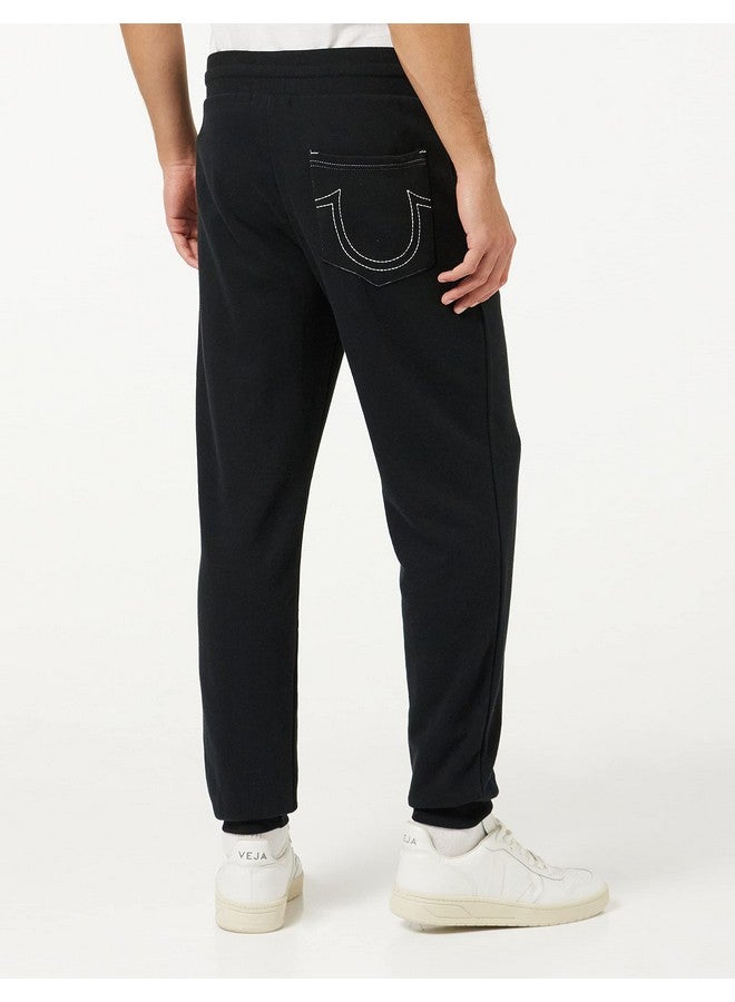 Mens Classic Logo Jogger Sweatpants, Black, Medium Us