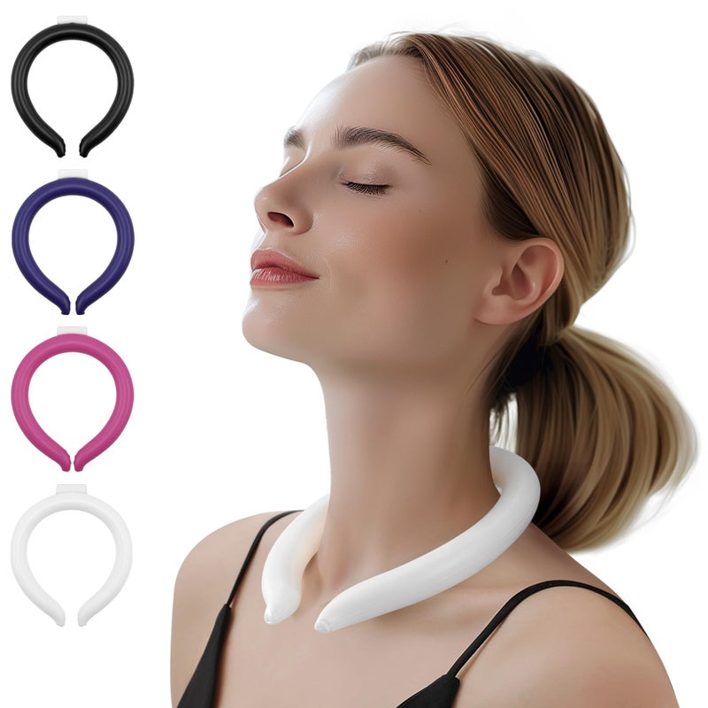 Magic Gel Neck Ring Coolers Wearable Neck Cooling Ice Pack Reusable Cool Body Cooler Tube Cold Gel Wrap Ice Packs for Necks Perfect for Athletes or Outdoor Workers White