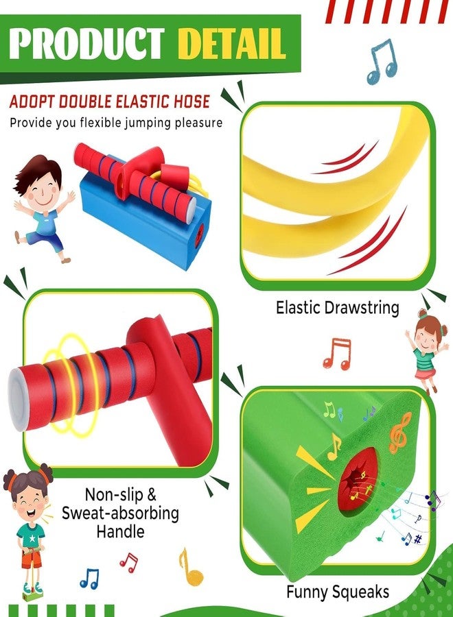 zedx Kids Foam Pogo Stick with Music - Indoor Outdoor Jumper Toy for Ages 3-8, Red/Yellow Bouncing Fun with Squeaky Sounds, Safe Non-Slip Jumps - Image 3