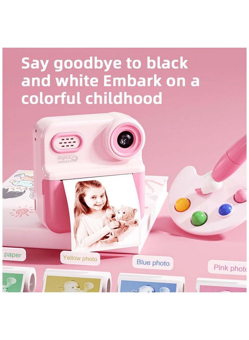 Instant Color Printing Camera for Kids,Instant Color Printing Camera for Girls Boys,Kids Camera Toys for Toddler 1080P HD Selfie Digital Camera with Print Paper & 32G Card,Birthday Gifts for Age 3-12 Years Old  - Image 1