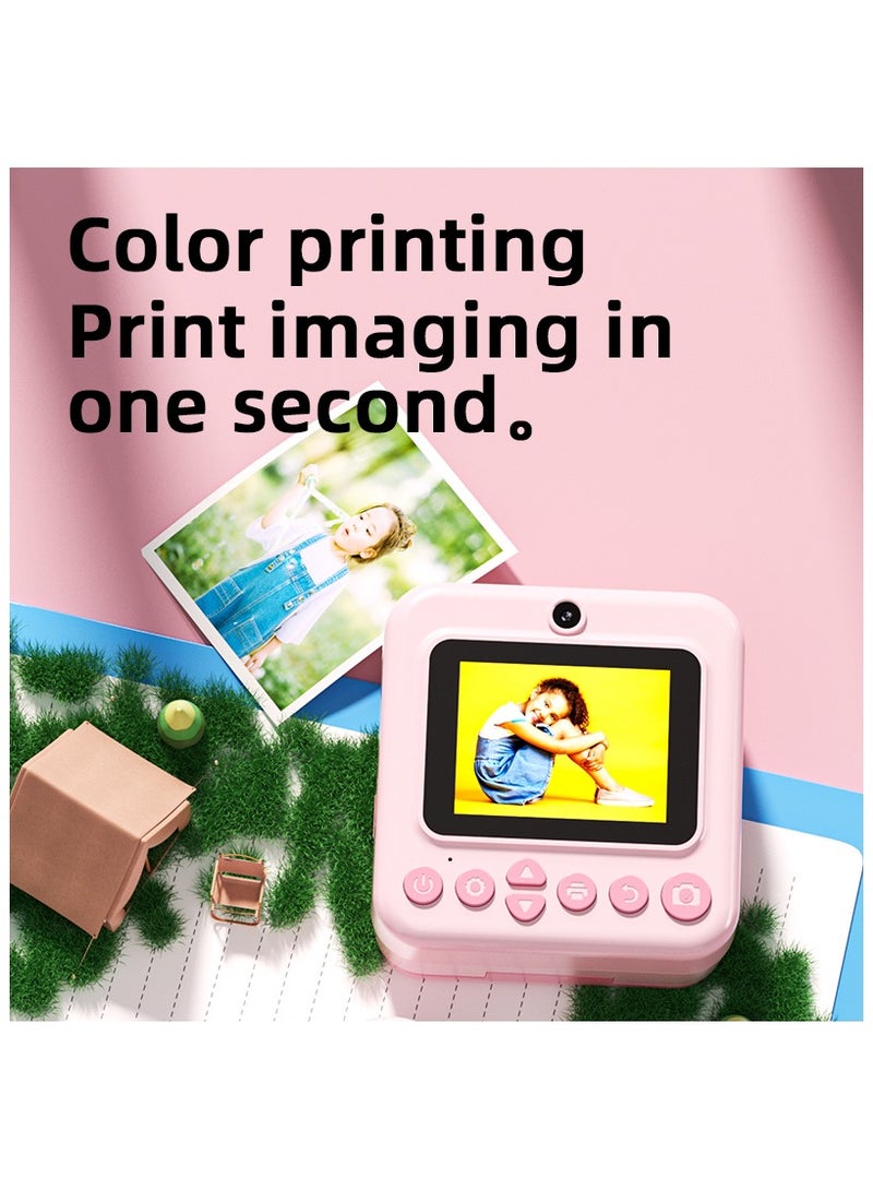 Instant Color Printing Camera for Kids,Instant Color Printing Camera for Girls Boys,Kids Camera Toys for Toddler 1080P HD Selfie Digital Camera with Print Paper & 32G Card,Birthday Gifts for Age 3-12 Years Old  - Image 2