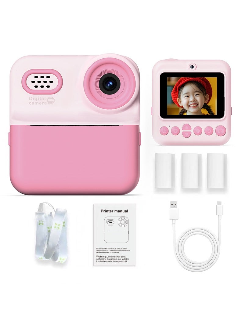 Instant Color Printing Camera for Kids,Instant Color Printing Camera for Girls Boys,Kids Camera Toys for Toddler 1080P HD Selfie Digital Camera with Print Paper & 32G Card,Birthday Gifts for Age 3-12 Years Old  - Image 3