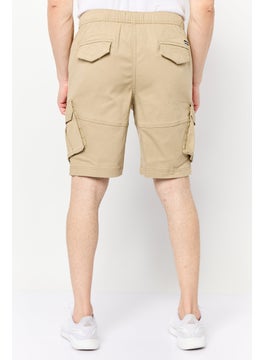 Threadbare Men Solid Cargo Shorts, Light Brown  - Image 4