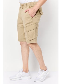 Threadbare Men Solid Cargo Shorts, Light Brown  - Image 3