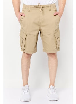 Threadbare Men Solid Cargo Shorts, Light Brown  - Image 1