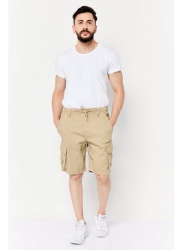 Threadbare Men Solid Cargo Shorts, Light Brown  - Image 2