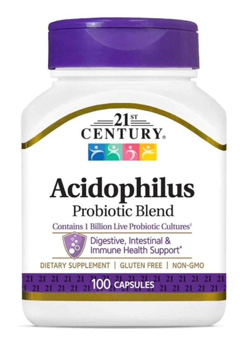 21st CENTURY Acidophilus Probiotic Blend Dietary Supplement - 100 Capsules  - Image 1