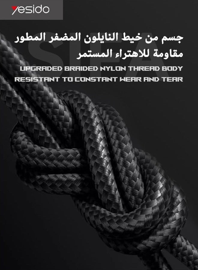 Yesido Multi Charging Cable 1.2M, 3 in 1 Charging Cable Nylon Braided Multi Charger Cable Fast Charging Cord with IP Type-C Micro USB Connectors Compatible with Most Phones, Tablets and More - Image 4