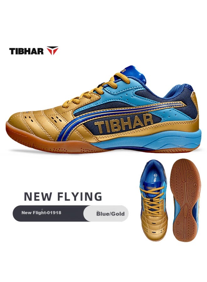 Tibhar Professional Breathable Durable Table Tennis Shoes For Men And Women 01918 Blue Gold Size 36 - Image 4