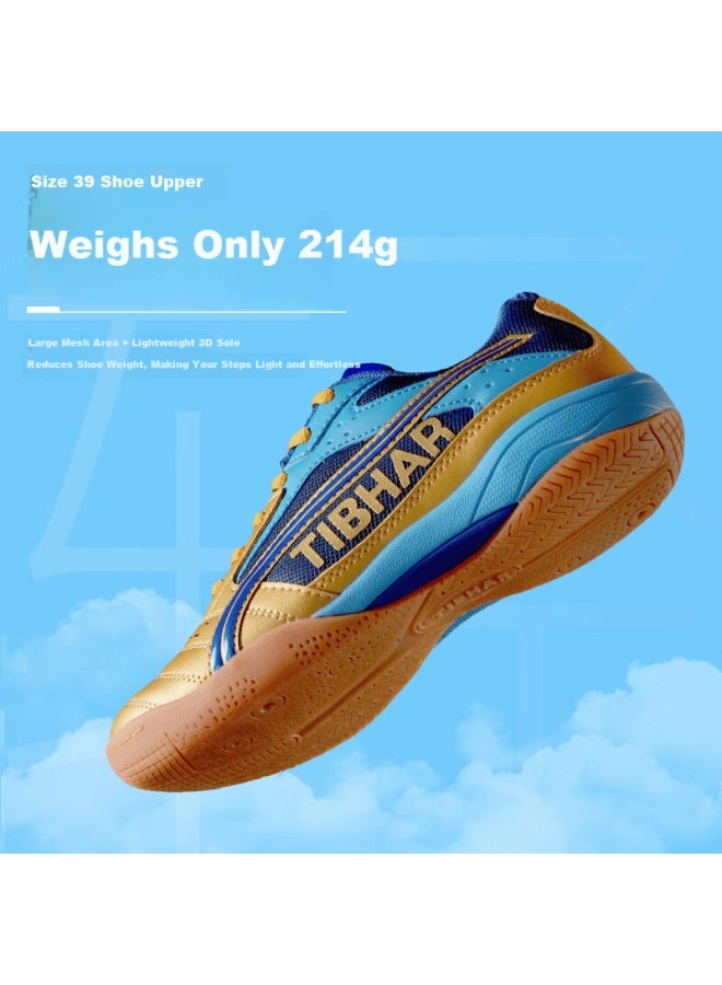 Tibhar Professional Breathable Durable Table Tennis Shoes For Men And Women 01918 Blue Gold Size 36 - Image 3