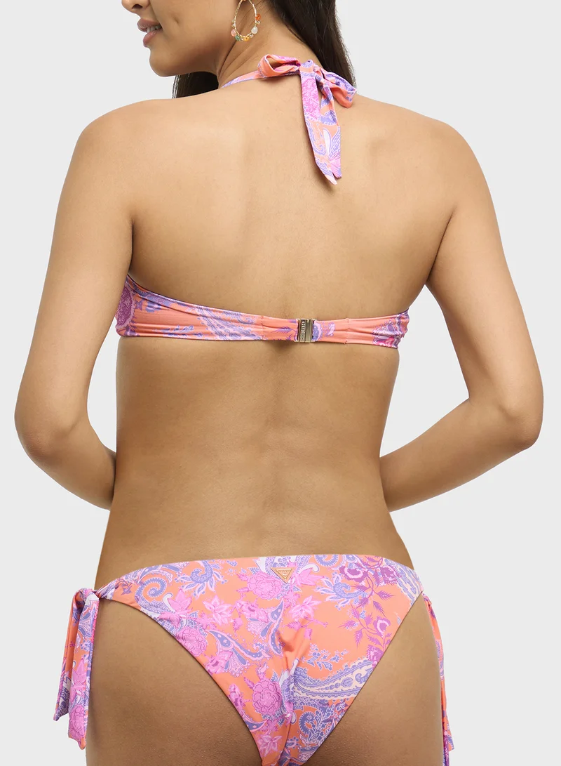 GUESS Printed High Leg Bow Brief