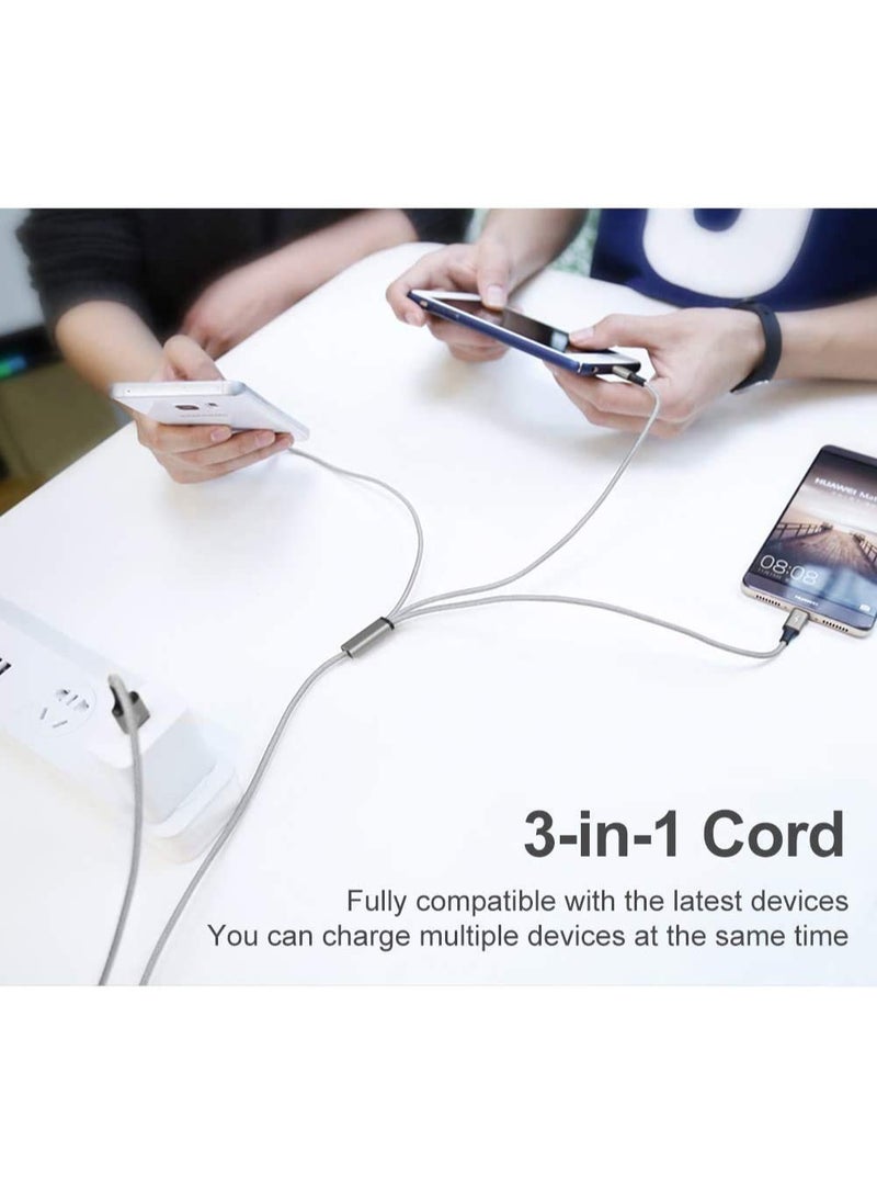 كابل تايم بوكس 3 في 1، شحن فائق السرعة، USB، Type-C 67W، Lightning 27W، أسود، Micro-USB، نايلون متين، 1.2م، متوافق مع آيفون، سامسونج، هواوي، ماك بوك، شياومي، أسود - Image 2
