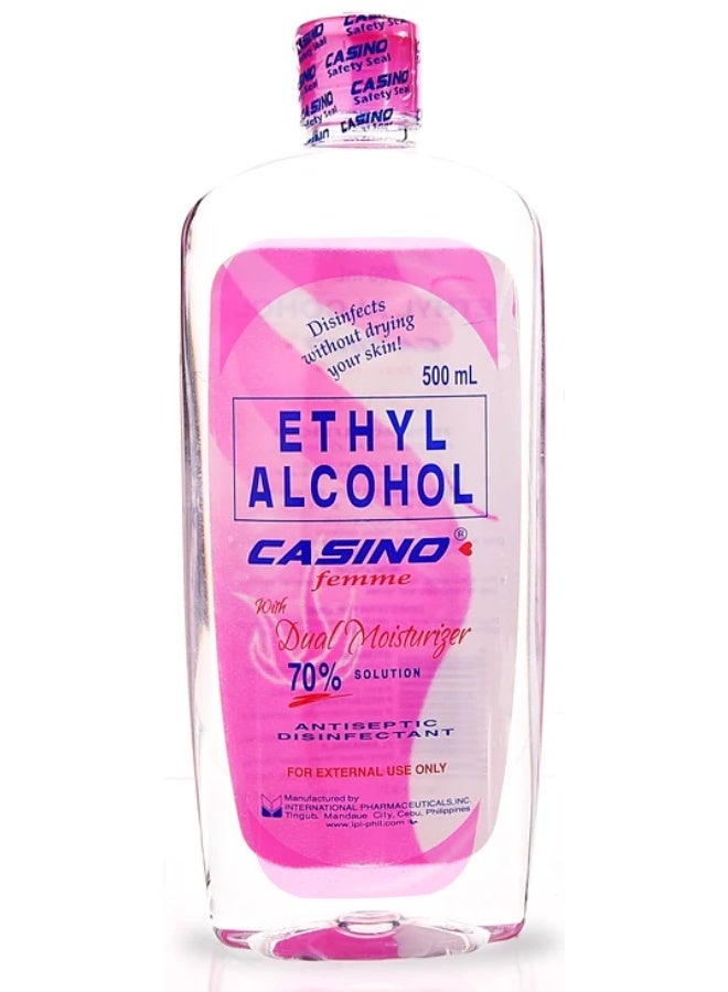 كازينو مرطب مزدوج للكحول الإيثيلي للنساء 70% محلول مطهر ومطهر 70% 500 مل