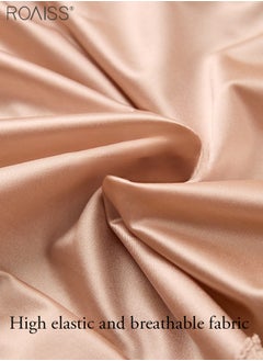 roaiss 6-Piece Set Of Women's Lace Satin Underwear Ice Silk Mid Waist Elastic Fit Underpants  - Image 5