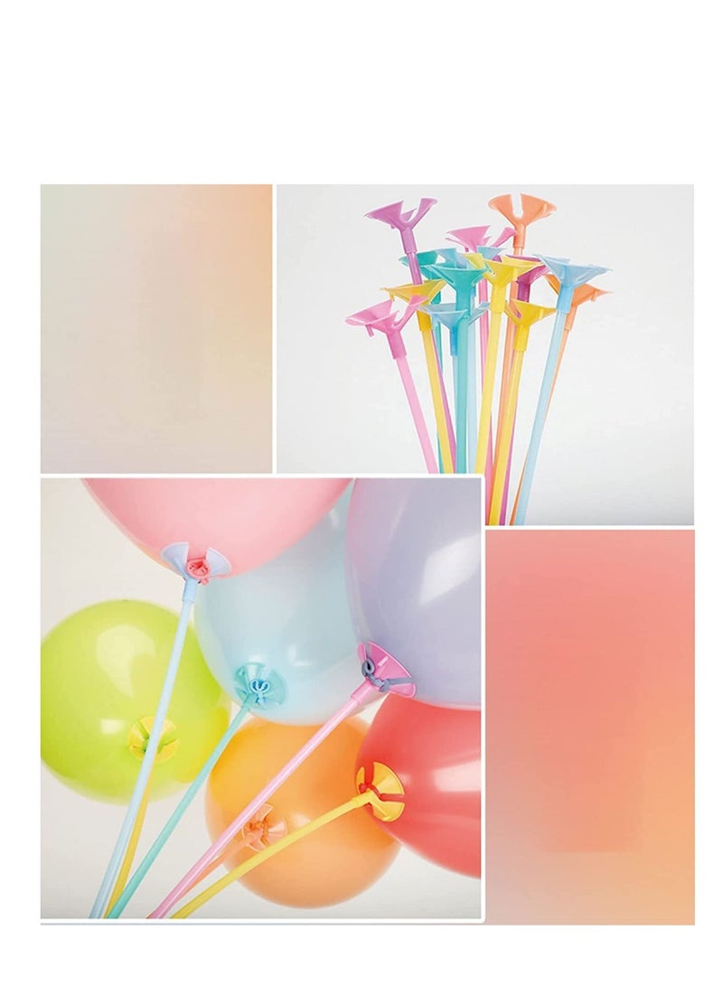 MARKQ Balloon Sticks with Cups, 50 Pieces Balloon Stick Holders for Holidays, Anniversary Wedding Birthday Party Decoration (mixed color light) - Image 5