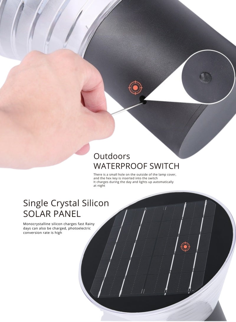 Vmax Solar Wall Lamp with 3.2V 6Ah Li-ion Battery, 3000K Warm White CCT, ≥70 CRI, LED 2835, Aluminum + PC Build, Optical Control, 30,000H Lifespan, Waterproof Outdoor Light For courtyard Garden Patio - Image 5