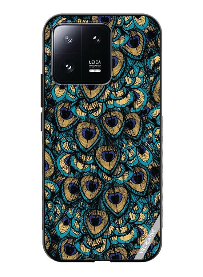 VR CREATIVE Protective Case Cover For Xiaomi 13 Mor Pankh Design Multicolour - Image 1