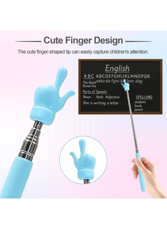 Meetion 4Pcs Telescopic Teachers Pointer, Extendable Hand Pointer Finger Pointer Stick, Mini Retractable Classroom Pointer for Elementary School Kindergarten Teacher, Classroom Supplies (4 Colors) - Image 3