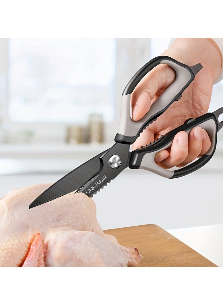 Japanese Chef Shears - VG-10 Stainless Steel Triple Sharp Blades, Ergonomic Handle for Poultry/Fish/Herbs, Dishwasher Safe - Professional Kitchen Scissors for Cooking, Butchering & Food Prep - Image 3