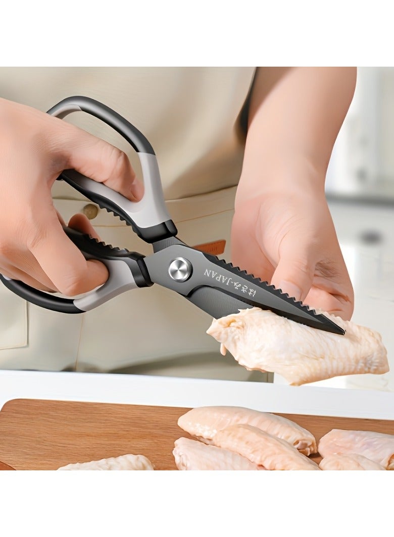 Japanese Chef Shears - VG-10 Stainless Steel Triple Sharp Blades, Ergonomic Handle for Poultry/Fish/Herbs, Dishwasher Safe - Professional Kitchen Scissors for Cooking, Butchering & Food Prep - Image 2