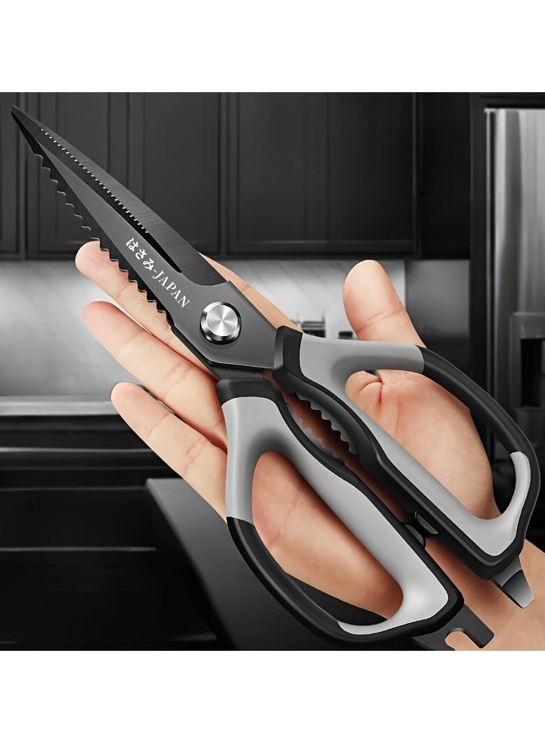 Japanese Chef Shears - VG-10 Stainless Steel Triple Sharp Blades, Ergonomic Handle for Poultry/Fish/Herbs, Dishwasher Safe - Professional Kitchen Scissors for Cooking, Butchering & Food Prep - Image 1