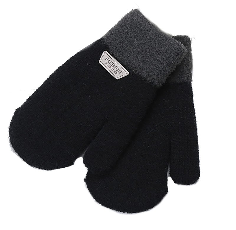 CXQRR Kids Girls Boys Double Layer Warm Knit Mittens with Strings Winter Outdoor Gloves for 3-7 Years - Image 4