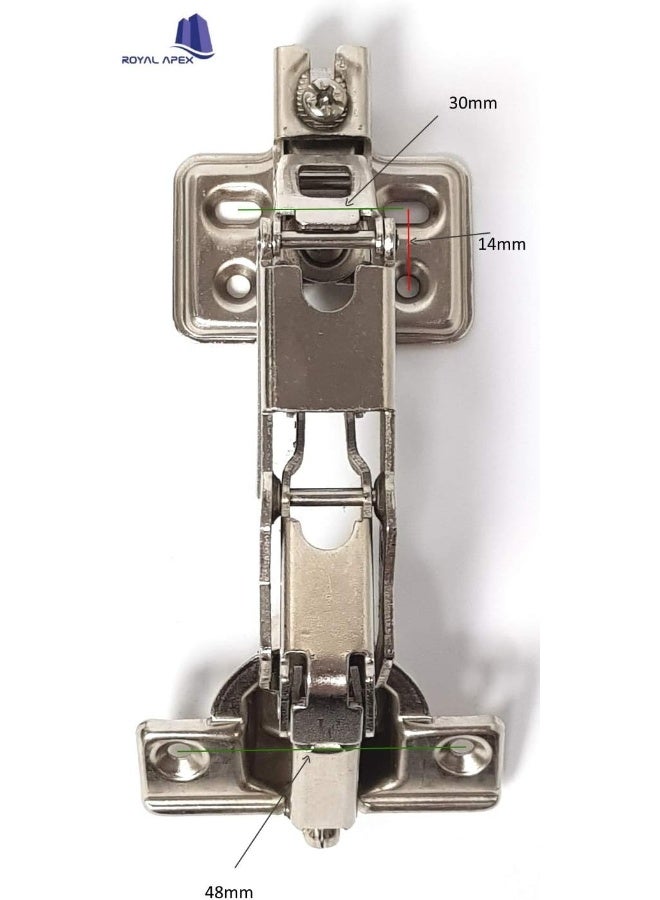 Royal Apex 180 Degree Angle Heavy Duty Adjustable Stainless Steel Cabinet Door Concealed Cabinet Hinge Full Overlay Half Overlay Inset Hinges 3 Pair Inset - Image 2
