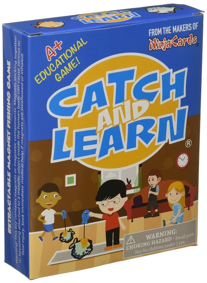 PlaSmart Catch and Learn by PlaSmart - The educational game where you fish for answers, fishing game, spelling, grammar, math, fine motor skills, Includes dry-erase fish, dry-erase marker, fishing rod, Ages 4+ - Image 1