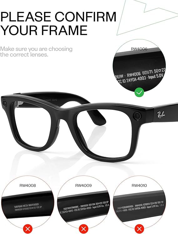 Mryok Polarized Replacement Lenses Compatible with Ray-Ban Meta Wayfarer RW4006 50mm - Stealth Black - Image 3