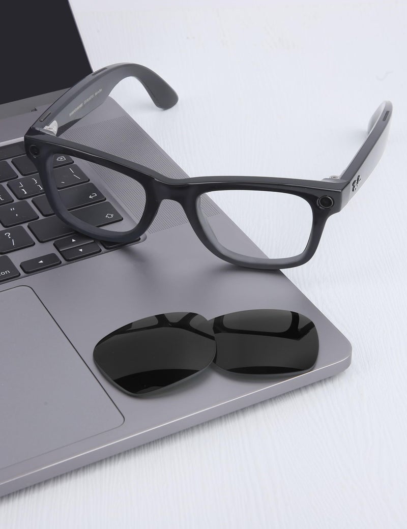 Mryok Polarized Replacement Lenses Compatible with Ray-Ban Meta Wayfarer RW4006 50mm - Stealth Black - Image 4
