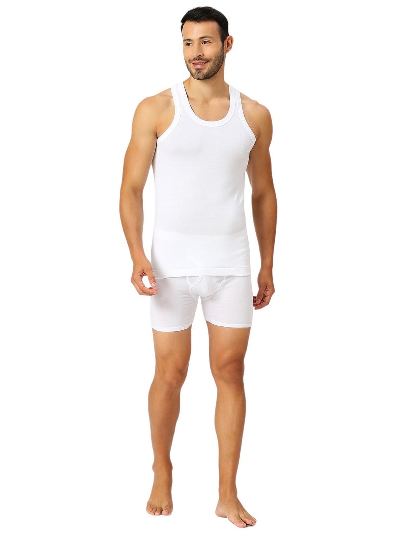 AMPM MEN'S COTTON VEST (PACK OF 3) - WHITE - Image 2