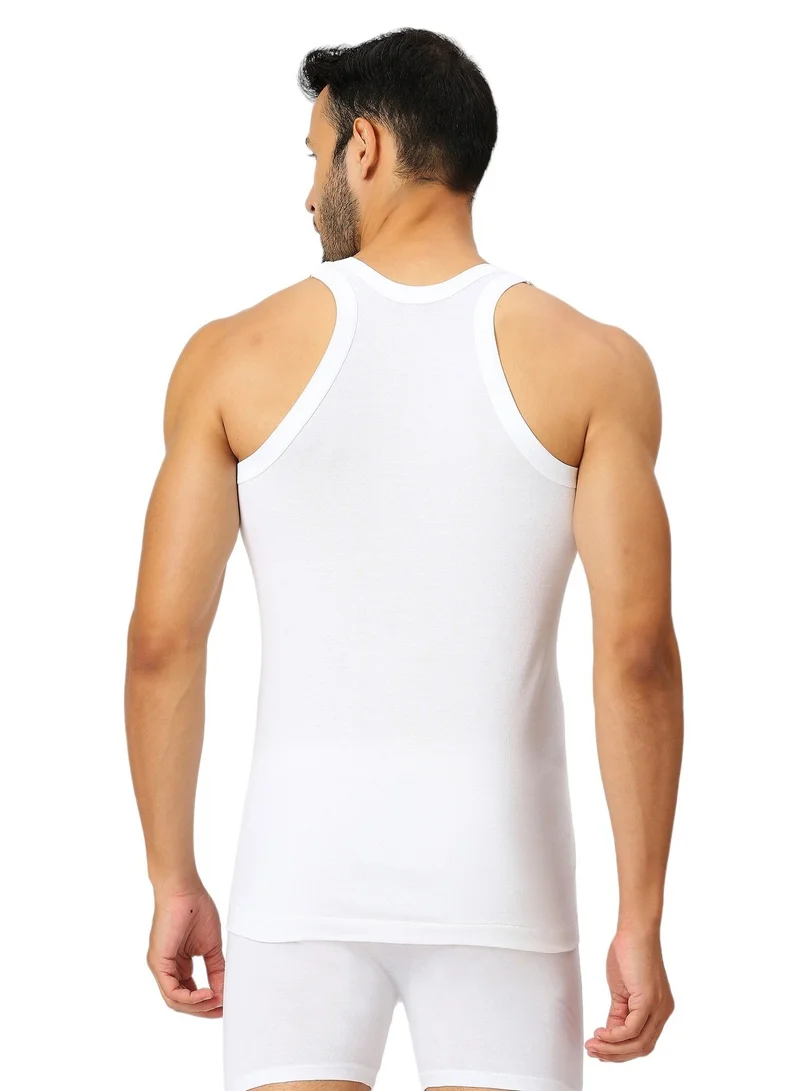 Ampm  Men's 100% Combed Cotton Vest No-stitch Seamless Sides, Skin Friendly Tank Top Singlet Sleeveless Innerwear (Pack of 3) for Men | Best Price UAE