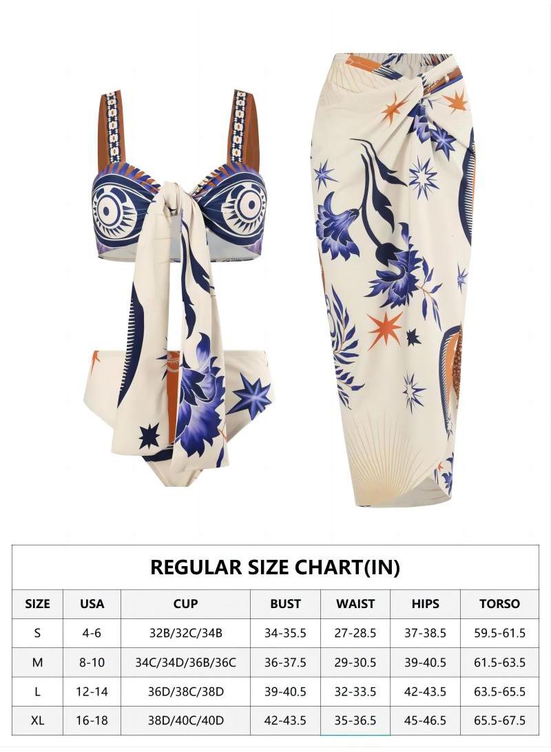 Y&D 3-Piece Women High Waisted Bikini Swimsuit with Skirt Holiday Beach Dress Female Retro Swimwear Vintage Surf Wear Summer - Image 2