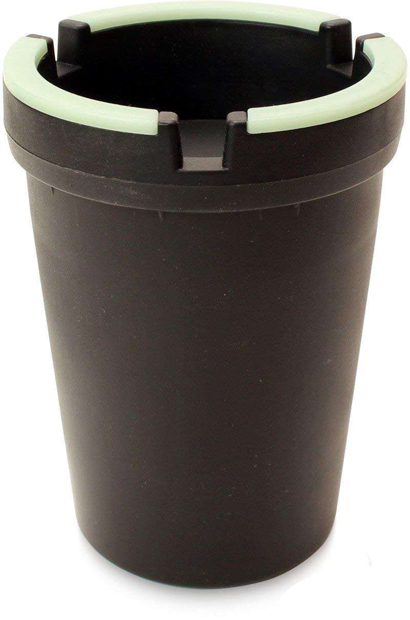 VIP Home Essentials Stub Out Glow in The Dark And Non-Glow - Butt Bucket Ashtray (Black, Regular) - Image 1
