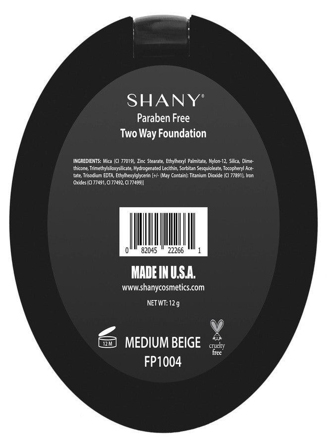 SHANY Two Way Foundation, Oil - Free, Talc Free, Wet/Dry - MEDIUM BEIGE - Image 3