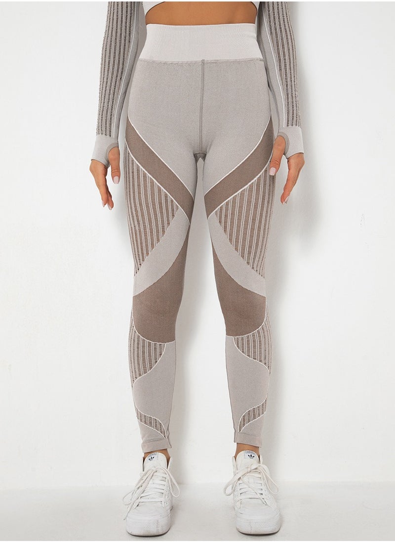 Loquat - Yoga Tight Fitting Stretch Soft Pants Brown - Image 1
