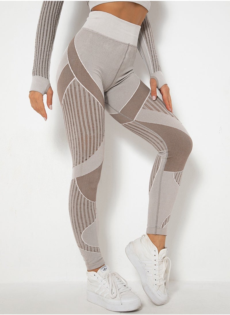 Loquat - Yoga Tight Fitting Stretch Soft Pants Brown - Image 1