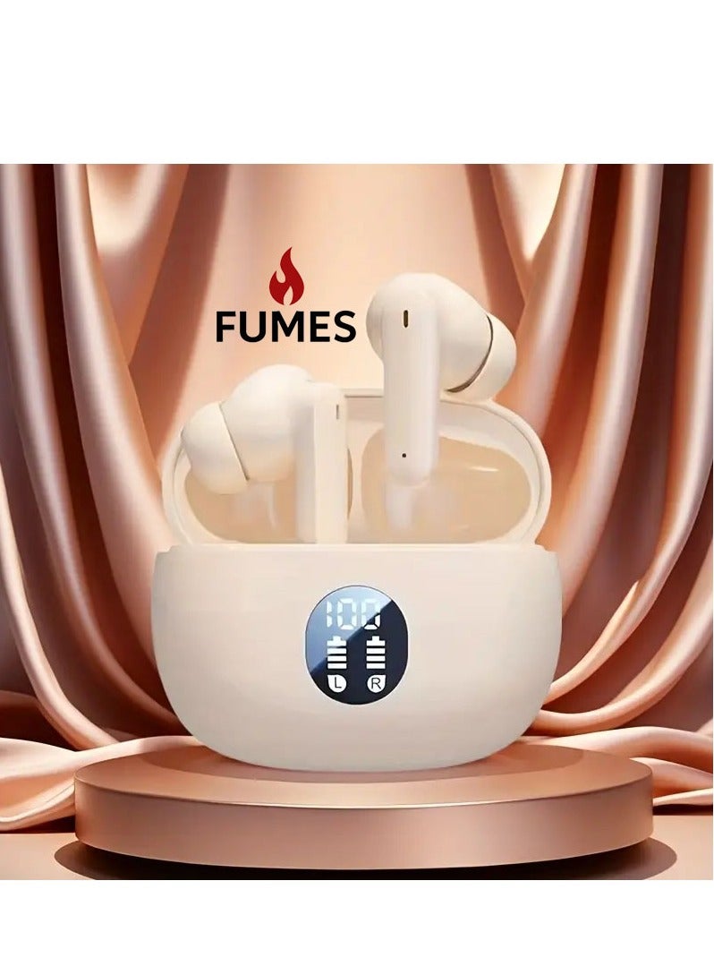 FUMES Touch Control Wireless Earbuds with LED Display - HiFi Stereo Sound, Lightweight & Compact Design for Gaming, Running & Cycling - Image 1