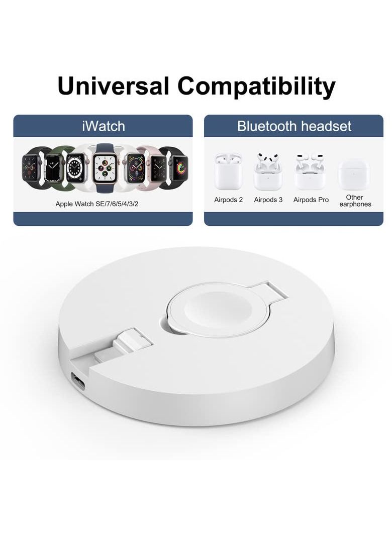 Excefore Wireless Charger, 2023 New for Apple Watch Charger 2 in 1 Wireless Charging Station Magntic Charging Stand - Durable TPU Design- Compatible for iWatch Series 8/7/6/5/4 - Image 4