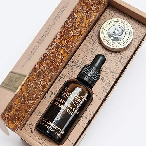 Captain Fawcett Ricki Halls Booze Baccy Beard Oil Moustache Wax Gift Set - Image 5