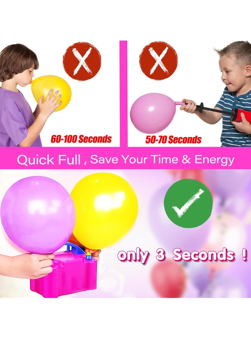 Gerenic Electric Balloon Pump, Portable Dual Nozzle Electric Air Pump High Power, Inflator Blower Pump for Party, Wedding, Birthday, Activities and Decoration  - Image 3