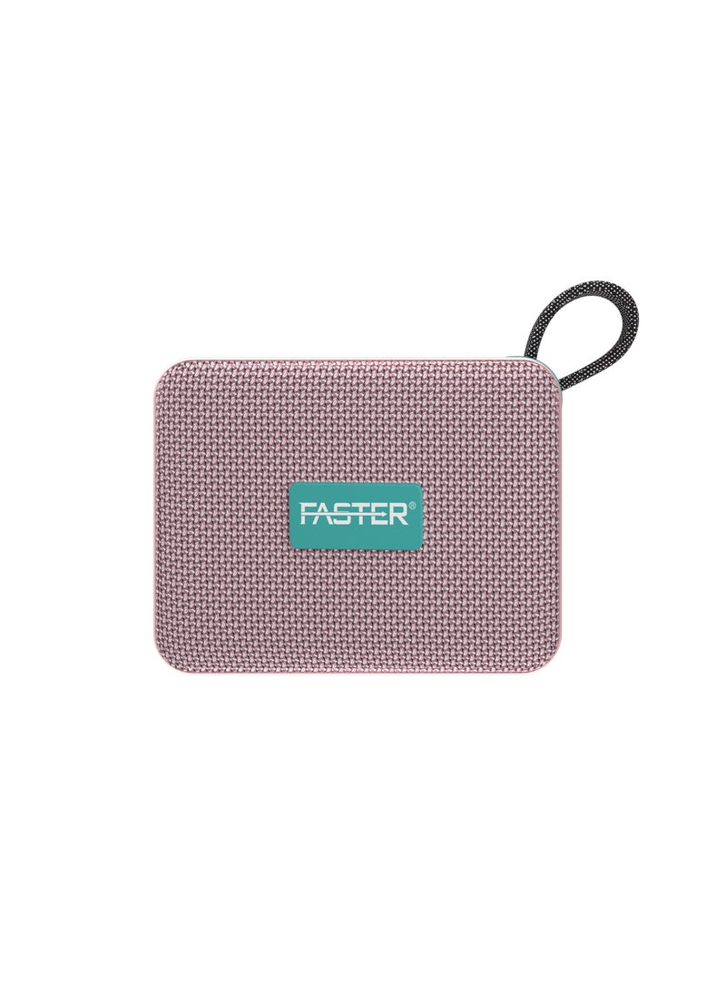 Faster GrooveX Portable Bluetooth Speaker with Colorful Lights - Mini Party Speaker with Stereo Sound, 5W HD Sound, 20 Hours Playtime, Bluetooth 5.4, TF/USB/AUX Support, IPX7 Water Resistant Pocket Speaker - for Home, Outdoor, Travel & Kids (Pink)  - Image 1
