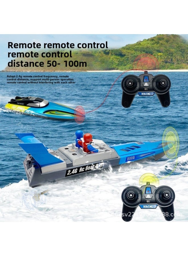 Hot-selling High-speed Remote Control Boat Water Model Waterproof Remote Control Boat Children's Electric Toy Boat-Color:R46-Specifications:40*14*15  - Image 2