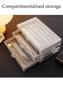 DUNISO Jewelry Box Organizer for Women,3 Layer Jewelry Display Storage Box Large Jewelry Box for Necklaces,Holder Organizer Box for Jewelry  - Image 5
