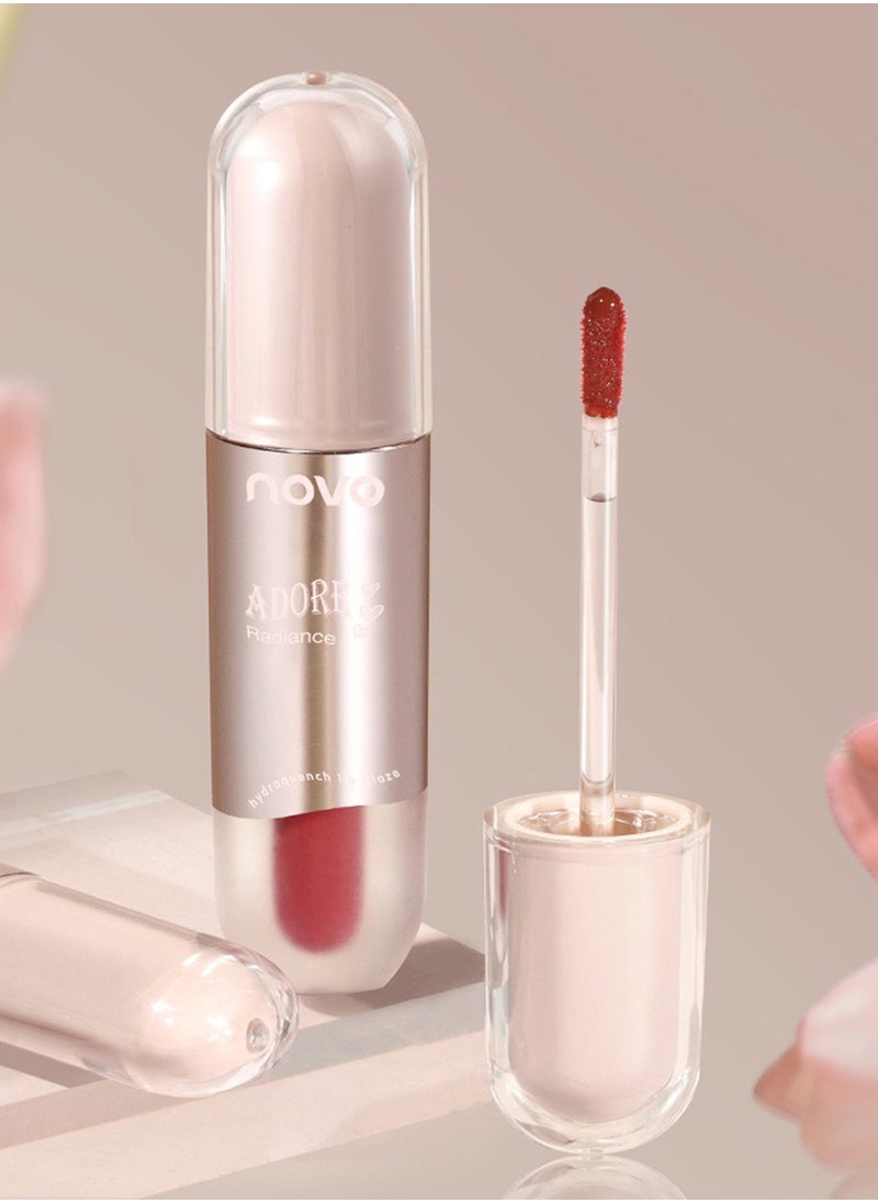 Novo Hydra quench Lip Glaze, Glossy Watery Lip Gloss, Mirror Hydrating Long Lasting Lip Base Makeup, High Color Rending Nonstick Cup for Women 3.5G  - Image 5