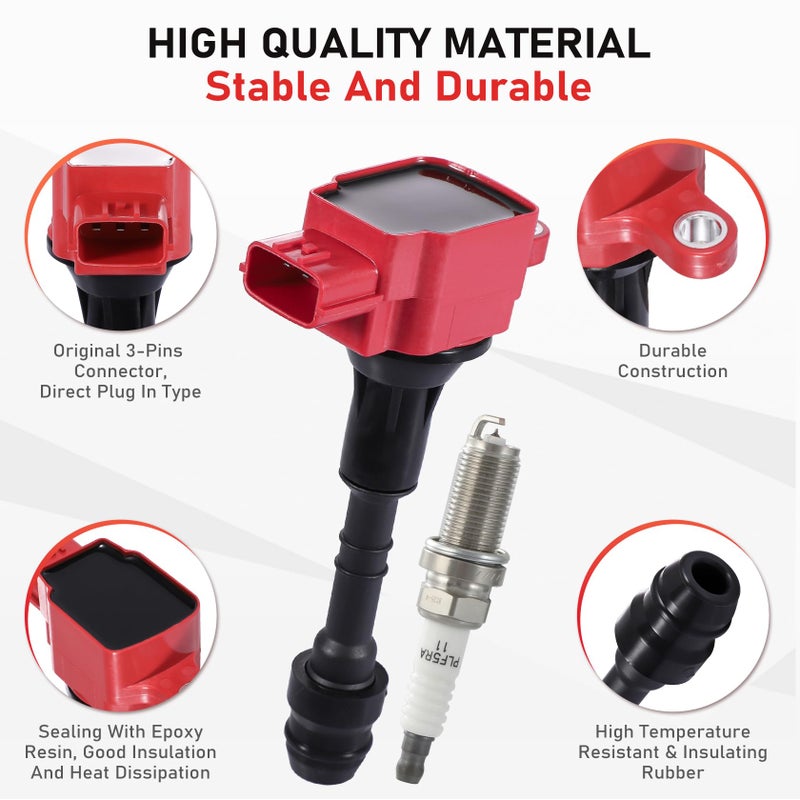 CarBole مجموعة شمعات الإشعال كاربول UF510 E1010 بديل لسيارات نيسان QX56، إنفينيتي تايتان أرمادا باثفايندر NV2500 NV3500 - Image 4