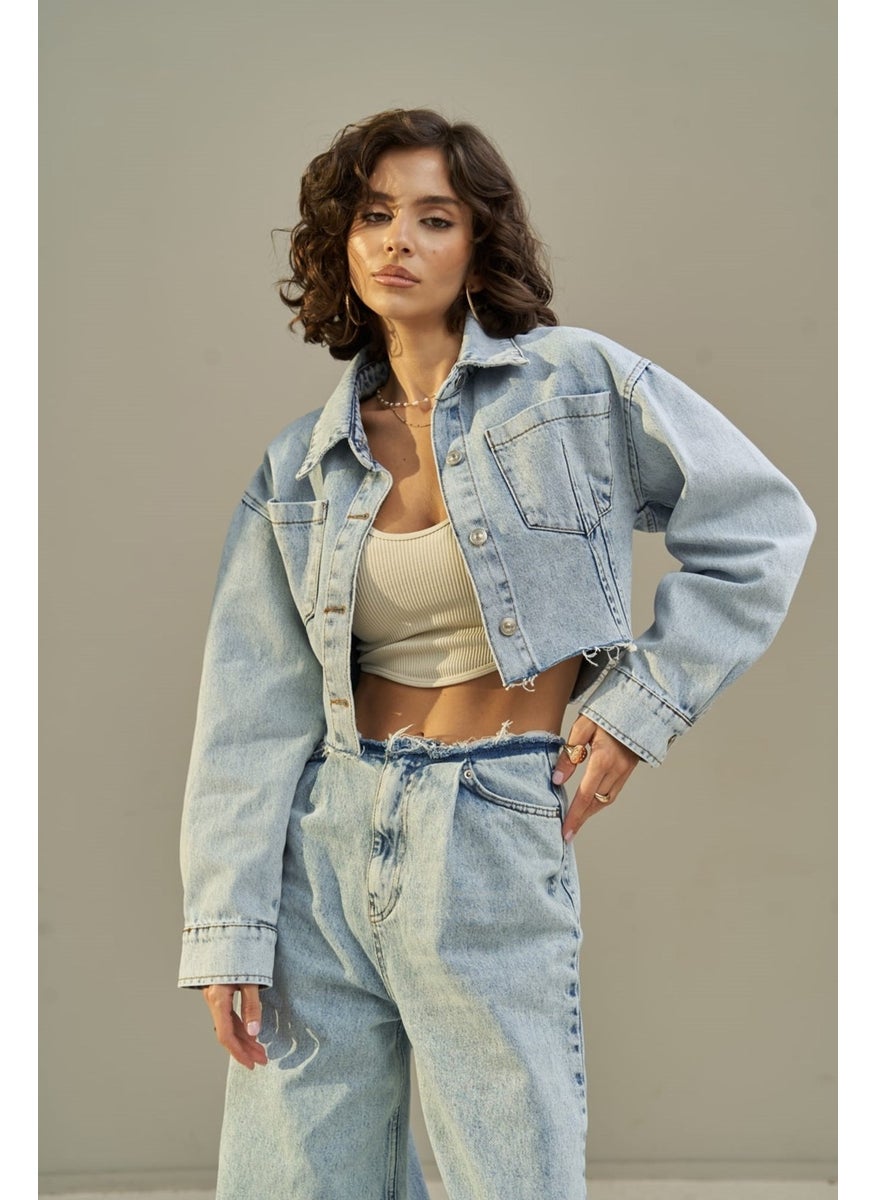 Collection Darcey Light Blue Short Jean Jacket - pzsku/Z8A85C5C65042CCB484B9Z/45/_/1741093264/6762fc53-269c-4734-90b4-ba7e37be776e