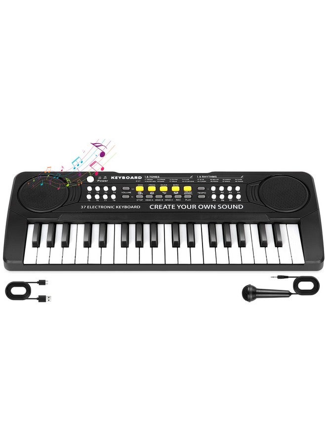 M SANMERSEN 37 Key Upgrade Piano Keyboard for Kids Musical Toys for 3 4 5 6 Year Old Girls Keyboards Pianos for Beginners with Microphone for 3+ Year Old Boys Girls Gifts - Image 1