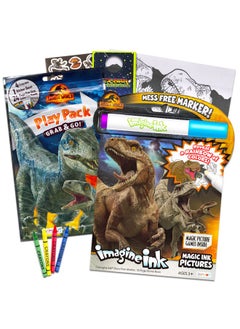 Bendon مجموعة كتب تلوين وأنشطة Jurassic World مع صفحات تلوين Jurassic Park Imagine Ink وملصقات والمزيد (مجموعة هدايا Jurassic World)  - Image 2
